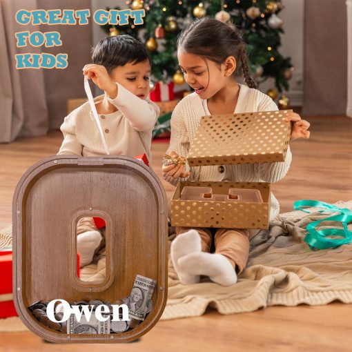 Hucha de Madera con Letra JOOMLAFLY para Ninos Hucha de Letra Grande para Ninos y Ninas Personalizada Hucha Inicial de Madera Hucha Infantil para Cumpleanos y Festivales - Imagen 6