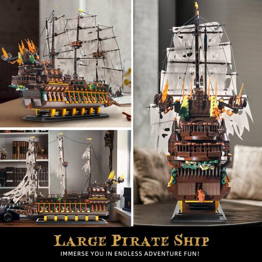 Kit de Bloques de Construccion de Modelo de Barco Pirata Mould King Large, Conjunto de Construccion de Barco Pirata Dutchman MOC para Armar, Regalo de Juguetes para Ninos de 8 anos en Adelante / Coleccionistas Adultos (4364+ Piezas) - Imagen 3