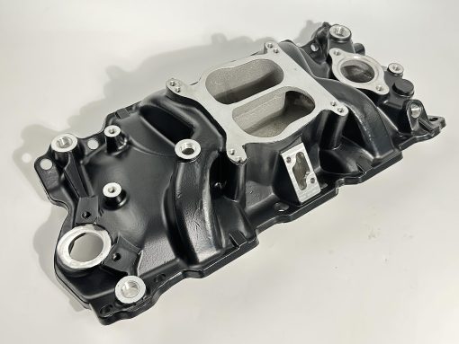 Multiple de admision Dual Plane para SBC Small Block Chevy 350 400 1956-1996 (Negro) - Imagen 6