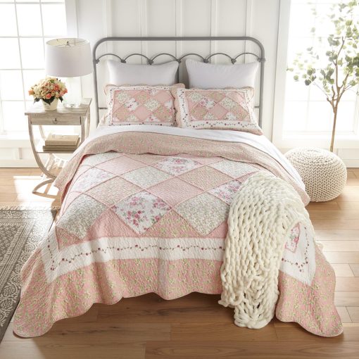 Juego de Cama King Donna Sharp - 3 Piezas - Set de Colcha Garden Lodge con Edredon King y Dos Fundas de Almohada King - Lavable a Maquina - Imagen 8