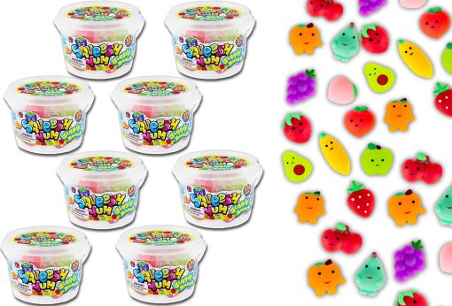 JA-RU Mini Fruits Mochi Squishy Toy (8 Buckets, 120 Squishies) Juguetes Suaves de Descompresion de Frutas, Detalles de Fiesta, Premios de Caja del Tesoro. Juguetes Sensoriales. Juguetes Sensoriales de Descompresion a Granel. 3354-8s