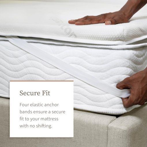 Sobrecolchon de colchon de latex natural Saatva - Capa de 1.5? de espuma de latex natural - Confort transpirable y soporte duradero y receptivo - Tamano Queen - Imagen 4