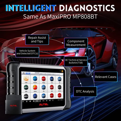 Autel Scanner MaxiCOM MK808Z-TS: Herramienta TPMS Bidireccional Basada en Android 11, Actualizada de MK808TS/MK808BT/TS608Pro con Prueba Activa, 28+ Servicios, Diagnostico de Todos los Sistemas por Bluetooth, Programa de Sensor/Reaprendizaje - Imagen 5