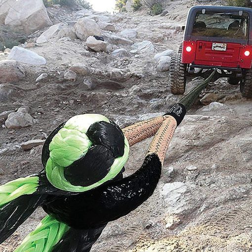 Kit Cinetico Bubba Rope RENEGADE 176655BKG 3/4" x 20" en Tane / Verde para Recuperacion y Remolque de Vehiculos Atascados - Imagen 3