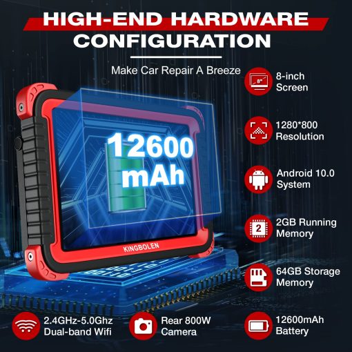 Escaner OBD2 KINGBOLEN K8, 2024 Herramienta de Escaneo Bidireccional 34+Reset, Codificacion ECU, Programa de Llaves, Funcion Guiada, Escaner de Diagnostico de Automoviles con Todos los Sistemas con 2 Años de Actualizaciones Gratuitas, Prueba Activa, AUTOAUTH de FCA - Imagen 8