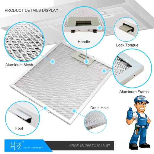 Filtro de campana extractora W10169961A actualizado, Filtro de ventilacion para estufa, Compatible con Whirlpool, Ikea, Kitchen Aid, Jenn Air, Filtro de grasa de malla de aluminio para campana de cocina de 10.5x12 pulgadas, Filtros de campana para cocina, Filtro de ventilacion 3PCS - Imagen 7