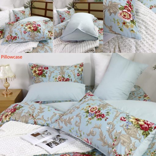 Juego de Ropa de Cama Softta Boho Chic Shabby Floral Clasico de Lujo Elegante Peonia y Hojas Diseno Tamano Queen 4Pc 1 Cubierta de Edredon + Sabana Ajustable + 2 Fundas de Almohada 100% Algodon Egipcio Coleccion de Ropa de Cama - Imagen 6