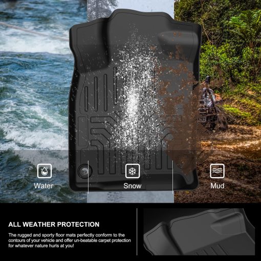 Tapetes KIWI MASTER Compatible con Honda Civic 2016-2021 Accesorios Juego de Alfombras a Medida con Borde Elevado, Proteccion para Todos los Asientos Negro Bandeja de Piso de TPE para Vehiculos - Imagen 3
