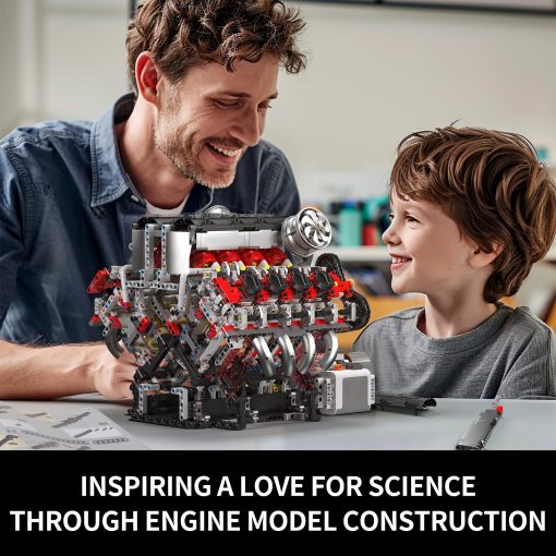 Kit de modelo de motor V8 Mould King 10130 - 2718 piezas para construir tu propio motor de supercoche - Proyecto DIY STEM para ninos/adolescentes, kit de bloques de construccion de hobby para adultos - Imagen 8