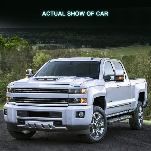 Espejos de remolque SCITOO para Chevy para GMC C/K 1500 2500 3500 1988-1998 1992-1999 para GMC C/K 1500 2500 para Suburbana Tahoe Yukon con senales LED cromadas de energia ahumada Par de espejos laterales - Imagen 4