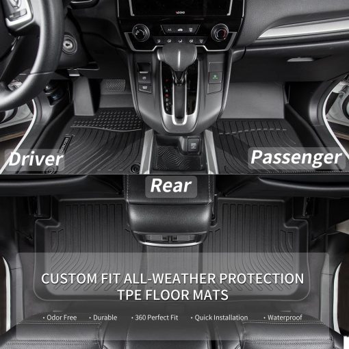 Tapetes para Piso Personalizados KELCSEECS para Subaru Ascent 7 Pasajeros(Bucket Seating) Tapetes para Automoviles Todo Clima Protectores para Pisos Delanteros, Traseros y de la 3a Fila Accesorios para Subaru Ascent Negro - Imagen 2