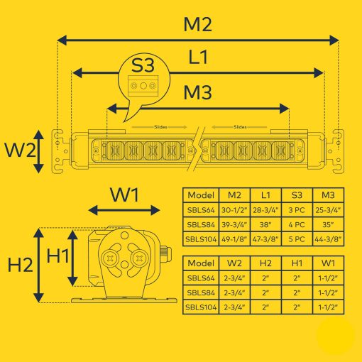 Barra de luz de advertencia LED SolarBlast 38" 32W Amber [Controlador TA] [48 Modos de Destello] [IP 67 Impermeable] Luz de emergencia amarilla intermitente direccional de seguridad para camiones y vehiculos - Imagen 7