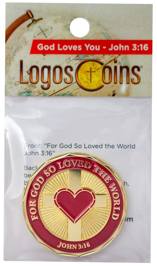 Moneda Dios Te Ama, Paquete a Granel de 10, Porque Dios Amo al Mundo, Regalo Religioso Escritura Biblica para Hombres y Mujeres, Moneda de Desafio de Verso Biblico Plateada en Oro - Imagen 5
