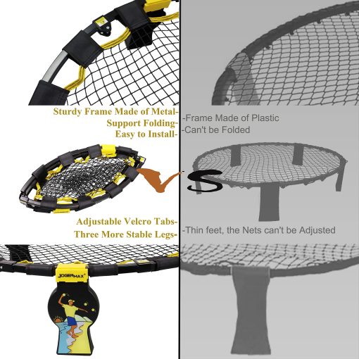 Juego de Pelota Metalico JOGENMAX, Juego Completo de Exterior Totalmente Plegable con Patas Desmontables, Incluye 3 Pelotas, Bolsa con Cordon, Adecuado para Jugar en el Cesped, Patio, Playa o Parque - Imagen 2