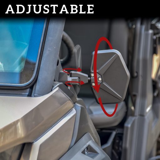 Espejos laterales de vista trasera de aleacion de aluminio ajustables mas anchos SAUTVS para Can-Am Defender, espejos laterales concavos de alta definicion de alta resistencia para Can Am Defender HD5 HD8 HD10 MAX 2016-2024 Accesorios (2PCS) - Imagen 4