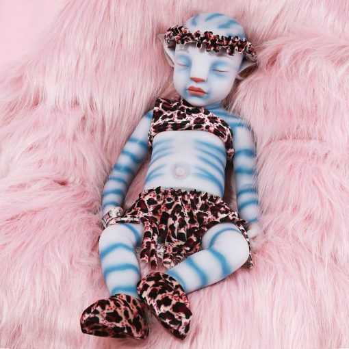 Muneca de bebe de silicona completa Vollence de 20 pulgadas estilo Avatar, no munecas de vinilo, muneca de bebe renacida real, muneca de bebe de silicona realista que parece real - Nina