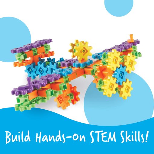 Set de Construccion Learning Resources Gears! Gears! Gears! Super Building Toy, Juguetes STEM, Juguetes de Construccion, Engranajes para Ninos, 150 Piezas, Edades 3+ - Imagen 3