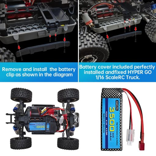 Paquete de 2 Baterias Lipo de 7.4V 3500mAh 30C con T-Plug y Cargador USB para MJX H16 H16P H16E H16GT H16BM H16DR H16PL 14301 Coche RC de Alta Velocidad Modelo de Coche de Drift Upgrade Battery (2 Baterias + 2 USB) - Imagen 5
