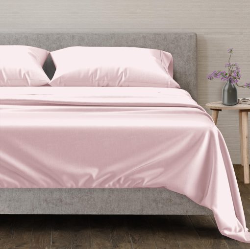 Juego de sabanas Mayfair Linen 100% algodon egipcio Split King para cama ajustable - 600 hilos 5 piezas Juego de sabanas Top Split King, 16" Bolsillo profundo Sabanas frescas para cama ajustable Split King - Blush