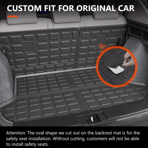 Cubierta de carga compatible con 2016-2022 Honda HRV Tapete de maletero Mat TPE Tapete de respaldo Reemplazo para 2016-2019 2020 2021 2022 Honda HRV Accesorios(2016-2022 HRV, Mat de respaldo trasero+Mat de maletero trasero) - Imagen 2