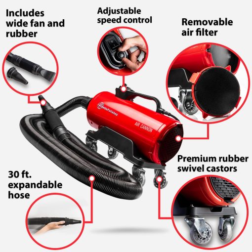 Adam's Air Cannon Car Dryer Blower - Potente Lavado de Detalle | Secadores, Sopladores y Cuchillas Filtrados Mas Seguros Que la Tela de Microfibra - Imagen 2