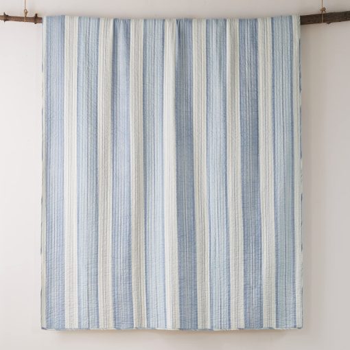 Juego de Edredon Levtex Home Ipanema - Edredon para Cama Matrimonial/Queen + Dos Fundas de Almohada Estandar - Costero - Azul, Taupe y Crema - Tamano del Edredon (88x92 pulg.) y Tamano de la Funda de Almohada (26x20 pulg.) - Reversible - Tela de Algodon - Imagen 6