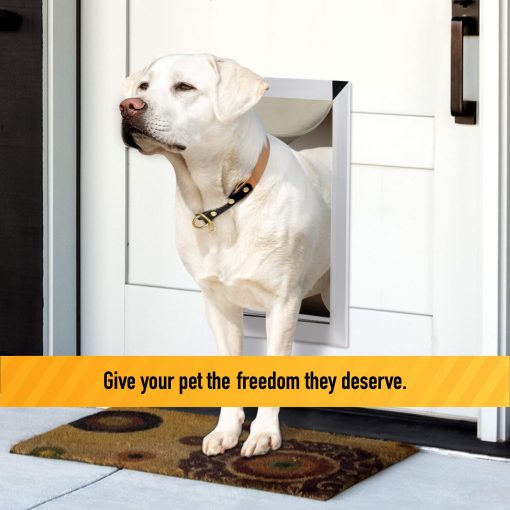 Puertas para perros de alta resistencia de doble solapa para puertas exteriores - Marco de aluminio solido con cierre magnetico en la solapa de poliuretano en todo el contorno para un sellado optimo que evita el mal tiempo - Imagen 5