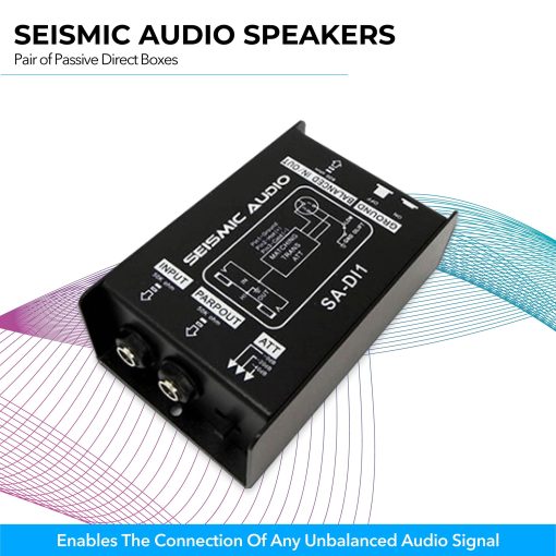 Caja Directa Pasiva Seismic Audio con Atenuador de Tierra Izquierda y Interruptor, Par de Cajas Directas Pasivas - Imagen 3