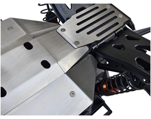 Proteccion de Chasis de Acero Inoxidable para Frontal, Central y Trasero Skid Plate 5pcs para Traxxas 1/6 XRT Monster Truck 8S #78086-4 - Version Hueca - Imagen 6