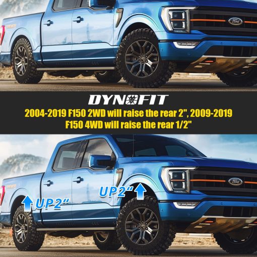 Kit de Bloques de Elevacion Trasera de 2" para F150 2004-2020, Conjunto de Nivelacion de Suspension Solida con Bujes Extendidos para Pickup F-150 2WD/4WD de Dynofit - Imagen 7