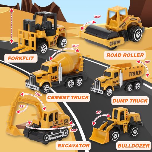 Juguetes de Construccion para Ninos y Ninas de 3-7 Anos Conjunto de Juguetes de Camiones de Construccion Juegos de Juguetes de Construccion - Grua Excavadora Volquetes, Juguetes de Vehiculos de Construccion para Ninos de 3 4 5 6 7 8 Anos Regalos para Ninos - Imagen 2