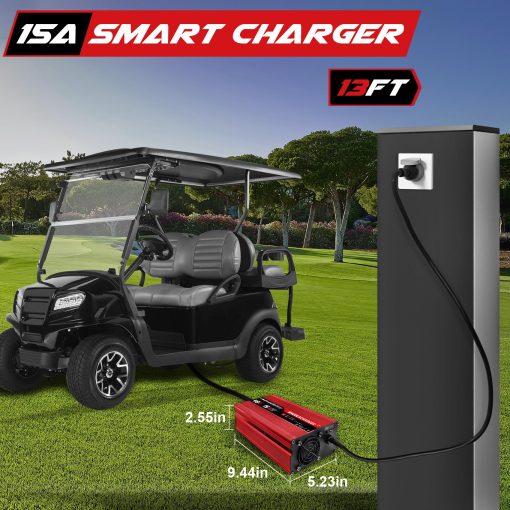 Cargador de bateria de carrito de golf de 48 voltios y 15 amperios Magula para Club Car DS & Precedente, con Carga Lenta, Carga Completa en 4-6 Horas, solo 5 Libras, Reemplaza Cargador de Carrito de Golf de 48 Voltios para Club Car, Cargador de Club Car de 48 Voltios - Imagen 5