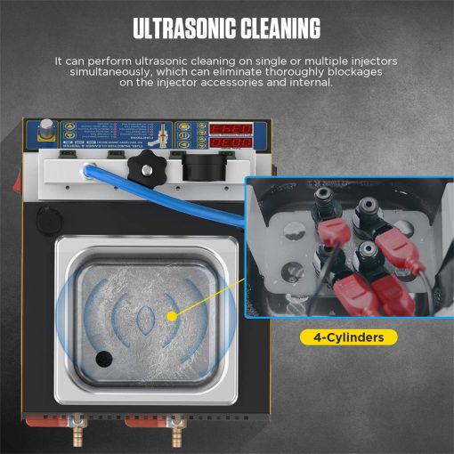 Limpiador de inyectores ultrasonico para 4 cilindros de automoviles y motocicletas AUTOOL, probador de inyeccion de gasolina, kit de limpieza - Imagen 3
