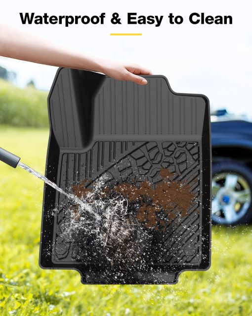 Tapetes 3W para Jeep Cherokee 2015-2024 Juego Completo de Tapetes TPE para Piso de 1ra y 2da Fila, Negro (NO es compatible con Grand Cherokee) - Imagen 6