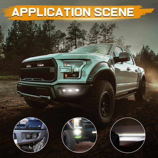 Niking Auto 2Pcs 3 Pulgadas SAE LED Luces de Niebla Off Road Aprobadas por DOT Luces de Conduccion Cuadradas Luces de Trabajo LED Cubos Antiniebla para Camiones Jeep Wrangler JK Nissan Ram 4x4 Barco Motocicleta Tacoma - Imagen 4