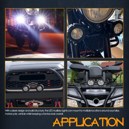 Luces LED de Conduccion, Nirider 2 Piezas 50W Redondas 3.5 Pulgadas Luces Antiniebla para Motocicleta Spot Flood Combo Luces de Trabajo LED Pods para Motocicleta Dirt Bike ATV UTV Camion Coche Impermeable - Imagen 4