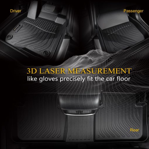 Tapetes para piso de automovil y liner de carga para Audi Q3 2019-2024 Juego de tapetes para todos los climas personalizados para Audi Q3 Set completo de tapetes duraderos a prueba de agua para Audi Q3 Accesorios Negro - Imagen 3
