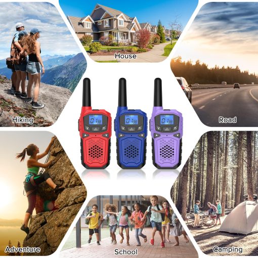Walkie Talkies para Adultos - WokTok Radio de Largo Alcance para Camping Senderismo Accesorios de Senderismo Equipo de Camping Regalo de Navidad Cumpleanos para Ninos, Sirena de SOS, Alerta Meteorologica NOAA, 3 Radios - Imagen 6