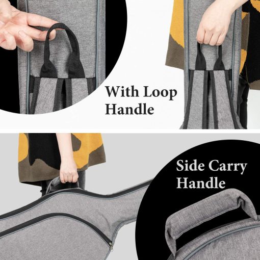 Funda para guitarra electrica CAHAYA Gig Bag Backpack para bajo acolchada 0.3 pulgadas de grosor, Gris CY0202 - Imagen 5