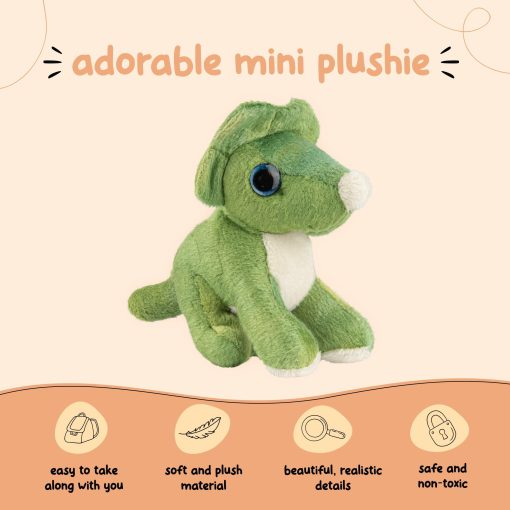 Juguetes de Peluche de Mini Triceratops Forest & Twelfth, Paquete de 12 Peluches de Triceratops, Regalo de Relleno de Medias para Ninas y Ninos, Figuras de Animales para Favores de Fiesta, Bolsas de Regalo, Caja de Tesoros del Salon de Clases (Triceratops) - Imagen 6