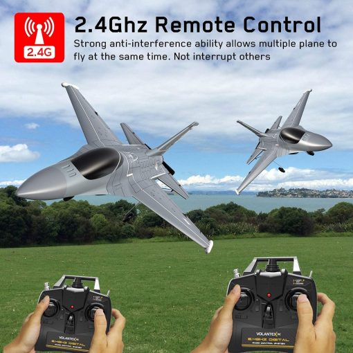 Avion RC 2.4Ghz F-16 Fighting Falcon de RCSHOBBY con Control Remoto de 4 Canales y Sistema Estabilizador X-Pilot y Acrobacias con una Tecla, Listo para Volar para Adultos (2 Baterias) - Imagen 2