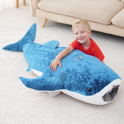 Peluche de tiburon ballena gigante de 48 pulgadas Mukouxun, juguete de felpa de tiburon ballena realista, grandes peluches de tiburon ballena enormes, peluches de ballenas grandes - Imagen 2