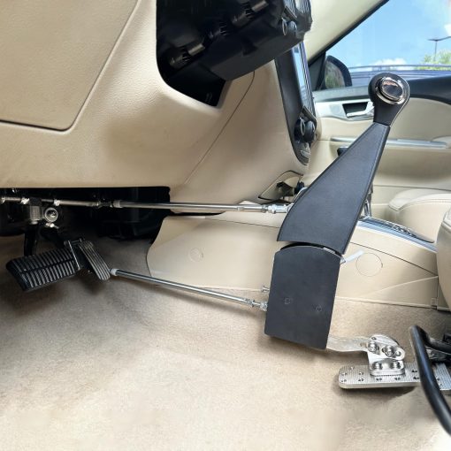 Controles manuales para conductores discapacitados, equipo de ayuda ajustable para conducir con discapacidad, controles manuales para vehiculos para discapacitados/ asistente de pedales de freno de coche, kit de dispositivo de alta gama con volantes giratorios