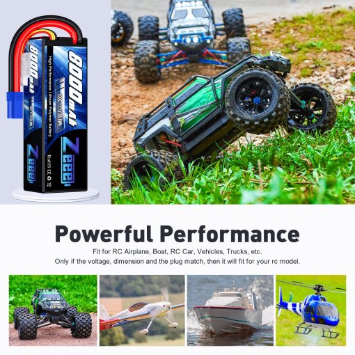 Bateria de Lipo Zeee 11.1V 3S 100C 8000mAh con Carcasa Dura y Conector EC5 para Modelo de Coche RC Truggy Buggy Team Associated (Paquete de 2) - Imagen 5