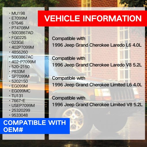 Bomba de Combustible Electrica AdvanEX compatible con Jeep Grand Cherokee 1996 L6 4.0L V8 5.2L Reemplaza OE E7099M P74708M 5003857AA - Imagen 3