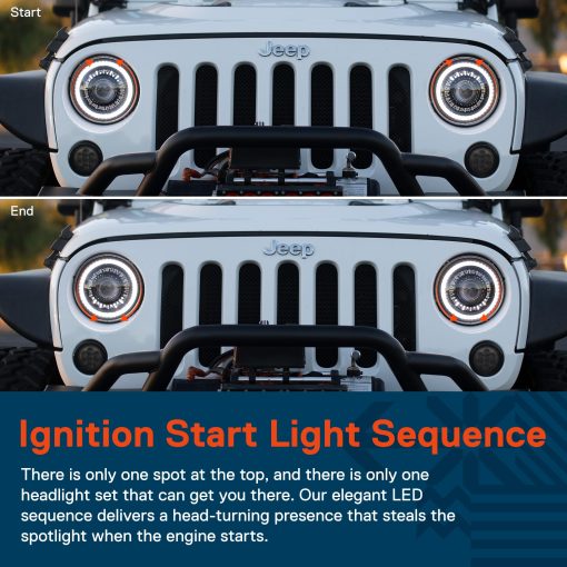 Faros LED TRUE MODS de 7 pulgadas Redondos H6024 [Aprobados por el Departamento de Transporte] [Alta y baja de haz sellado] [HALO DRL y Señal de Giro] Reemplazo para Jeep Wrangler JK JKU TJ CJ Chevy Ford Nissan TOYOTA Hummer Land Rover Mazda - Imagen 5