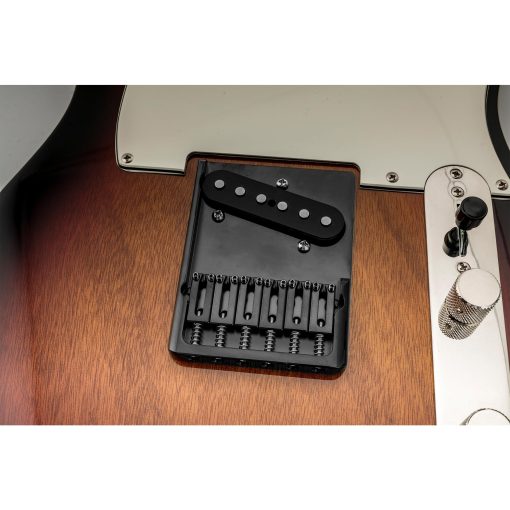 Puente de Telecaster de laton ultra pesado de 54 mm (2-1/8 pulgadas) completamente solido para Guitarra Electrica Estilo Tele, Negro - Imagen 6