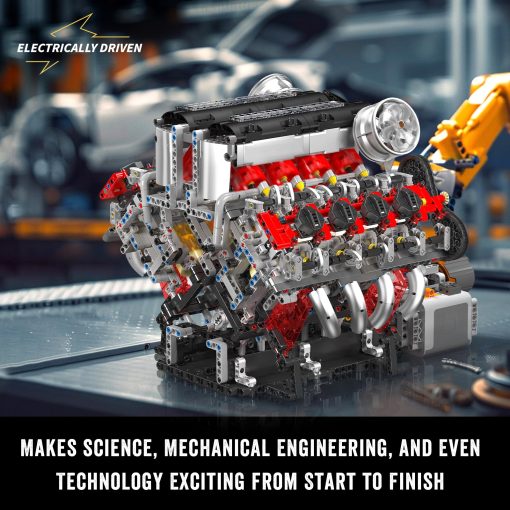 Mould King 10130 Kit de Modelo de Motor V8 Que Funciona - Construye tu Propio Motor V8 STEM para Adultos, Kit de Motor de 8 Cilindros de 3.9 Litros con Doble Turbo, Set de Construccion de Ingenieria Mecanica (2718 Piezas) - Imagen 6