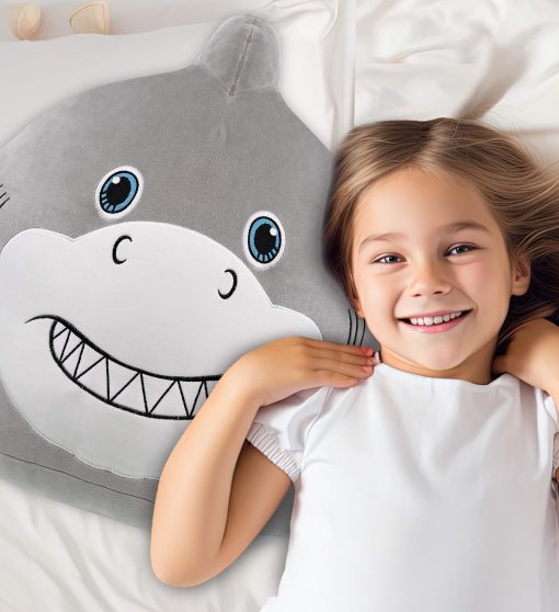 Peluche de tiburon DolliBu Snug Mooshies - Juguete de felpa grande y tierno de la vida marina, peluches super suaves y abrazables para ninas y ninos, adorable almohada de peluche animal para ninos - 17 pulgadas - Imagen 2