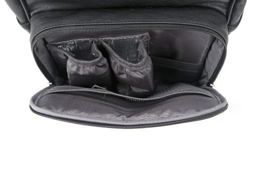 Mochila para pañales Citi Collective Explorer Negro - Mochila para pañales de cuero vegano con correa para el hombro, gran capacidad, bolsillos aislados para biberones, cambiador, clip para cochecito - Mochila versatil para bebe - Imagen 3